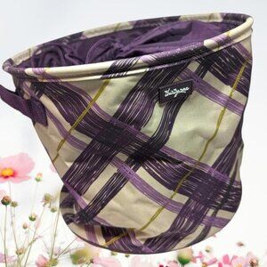 Thirty One Cinch Top Bag Plum Plaid